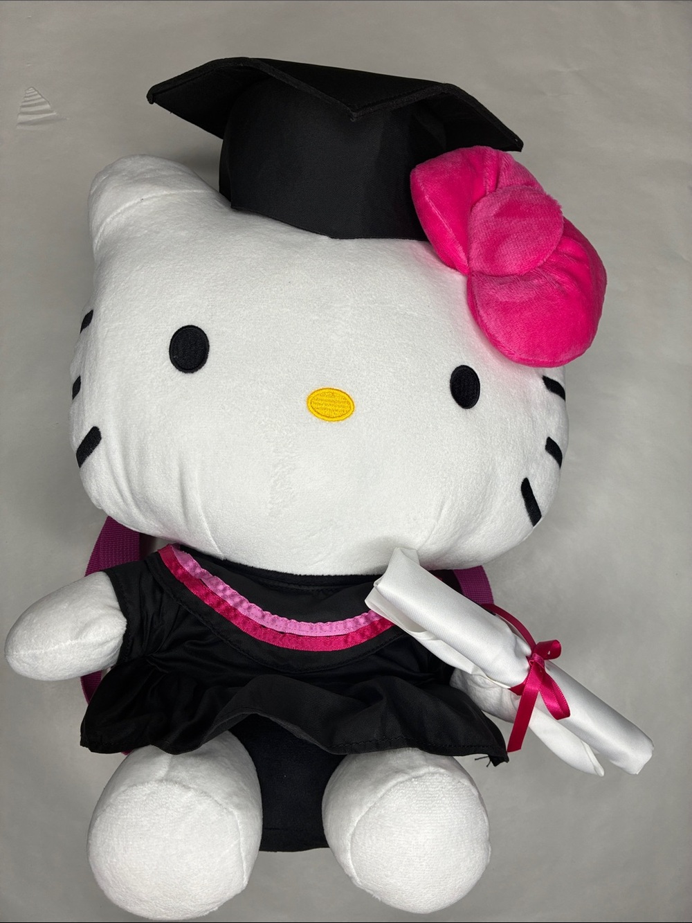 Hello Kitty Plush in White with Pink Bow and Black Gown